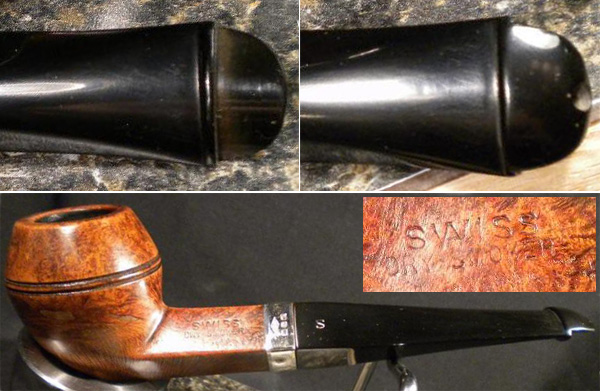 Pipe of the brand 'Swiss' provided with a P-lip 