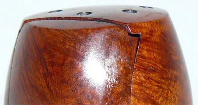 Détail de la tête de la pipe Détail de la tête de la pipe